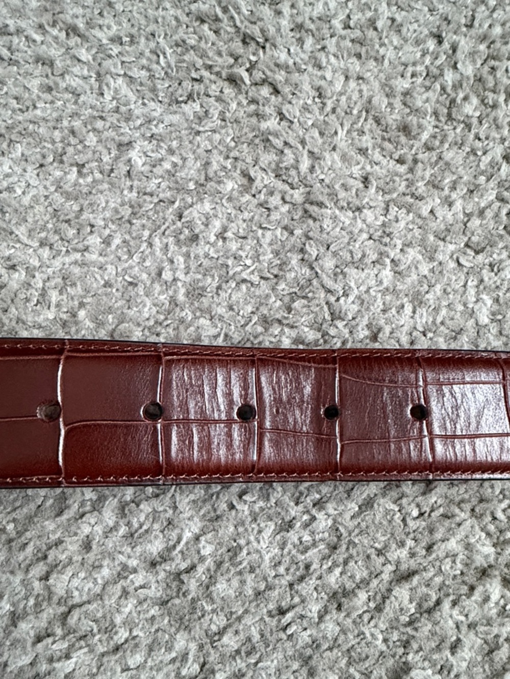 Na Nin Croc Embossed “Delaney” Leather Belt- Brown - Picture 2 of 6